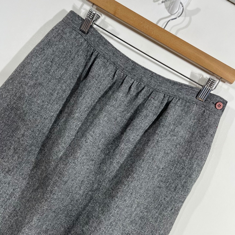 Radcliffe VTG Heritage Old Money Gray Wool Blend Midi Skirt Lined Size 14 Preppy - Picture 2 of 8